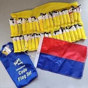 Taylor Made International Code Flag Set Navy Nautical Decor 12in x 11in Alphabet